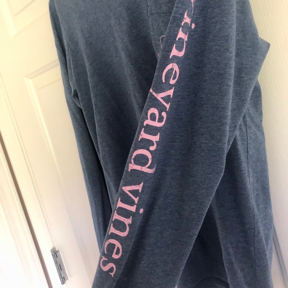 Vineyard Vines Dusty Blue Logo Long Sleeve - Picture 2 of 3